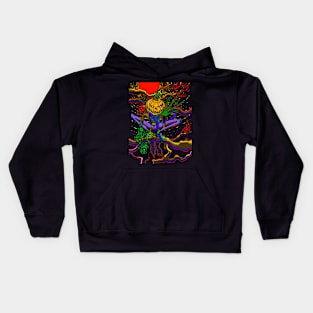 halloween pumkin head Kids Hoodie